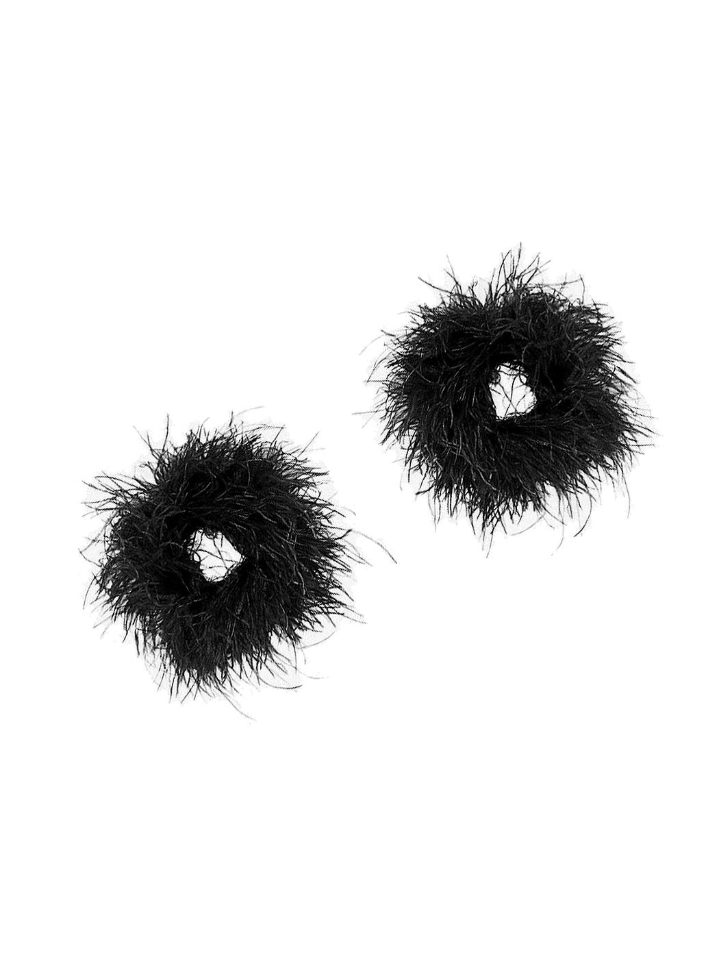 Detachable Ostrich Feather Cuffs