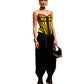 Ferrari Yellow Organic Canvas  Front Zipper Corset Bustier