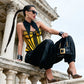Ferrari Yellow Organic Canvas  Front Zipper Corset Bustier