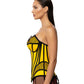 Ferrari Yellow Organic Canvas  Front Zipper Corset Bustier