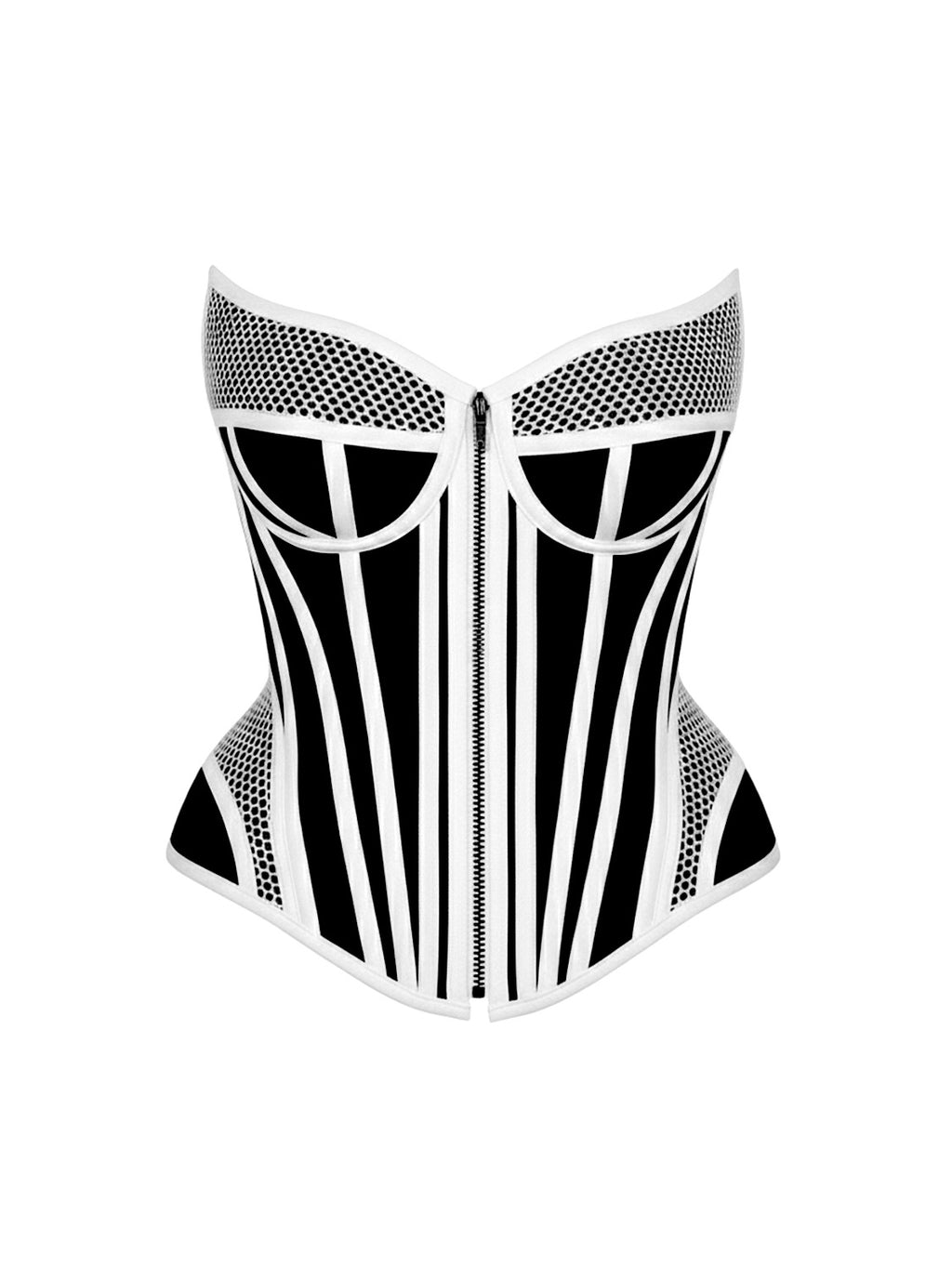 Ferrari Yellow Organic Canvas  Front Zipper Corset Bustier