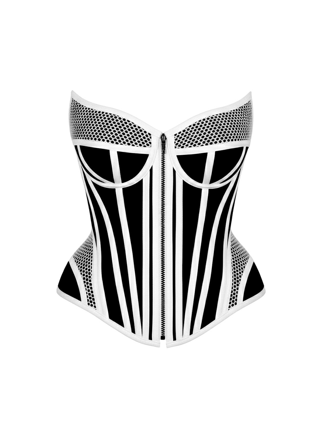 Ferrari Yellow Organic Canvas  Front Zipper Corset Bustier