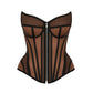 Ferrari Yellow Organic Canvas  Front Zipper Corset Bustier