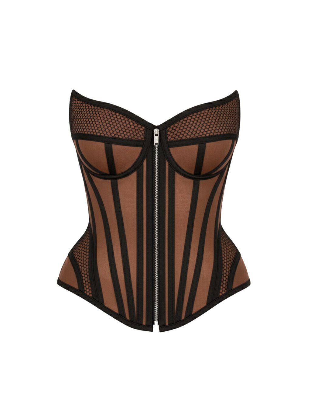 Ferrari Yellow Organic Canvas  Front Zipper Corset Bustier