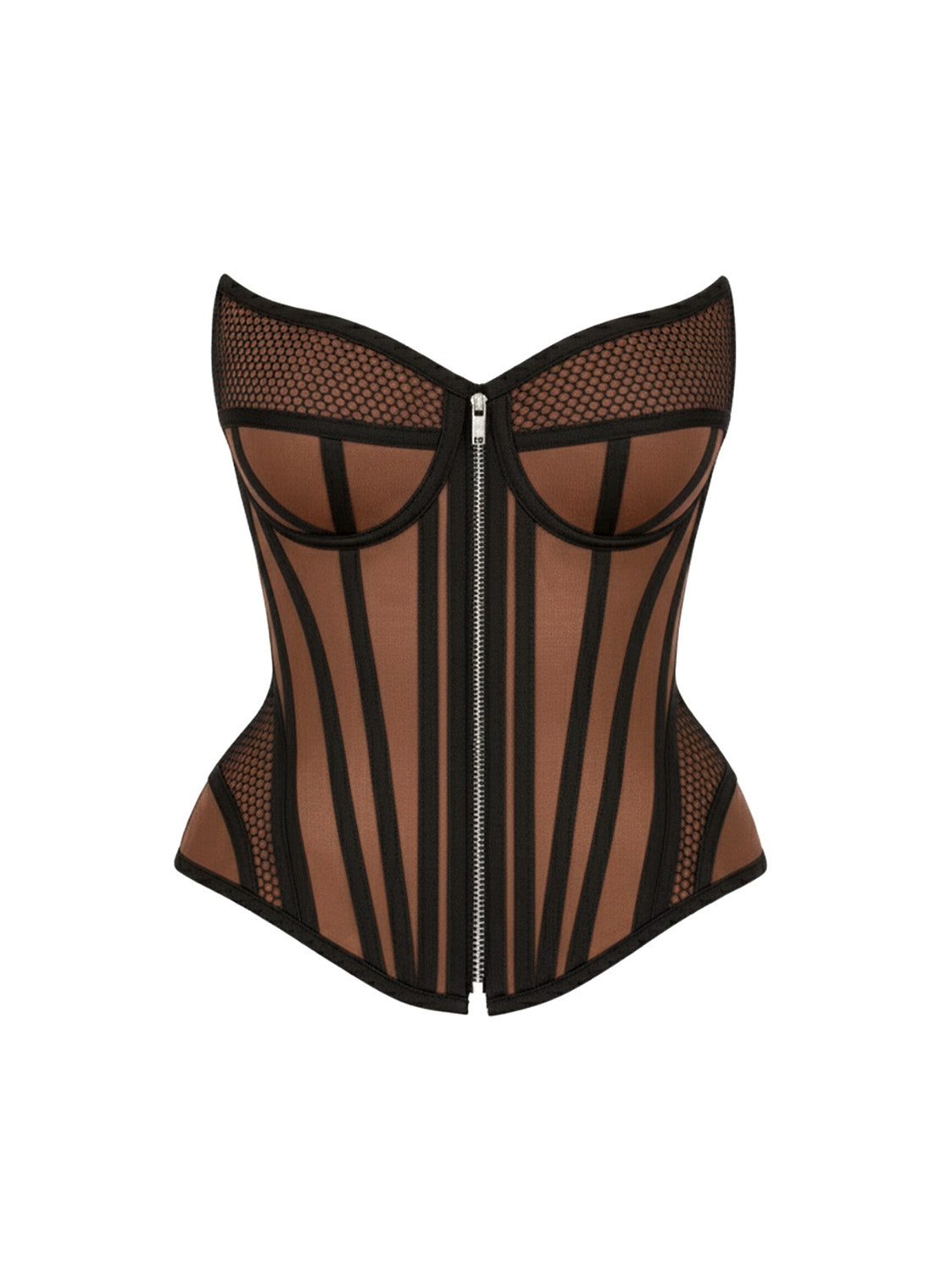 Ferrari Yellow Organic Canvas  Front Zipper Corset Bustier