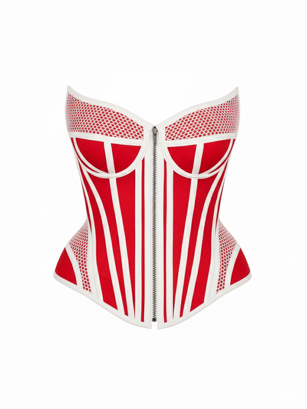 Ferrari Yellow Organic Canvas  Front Zipper Corset Bustier