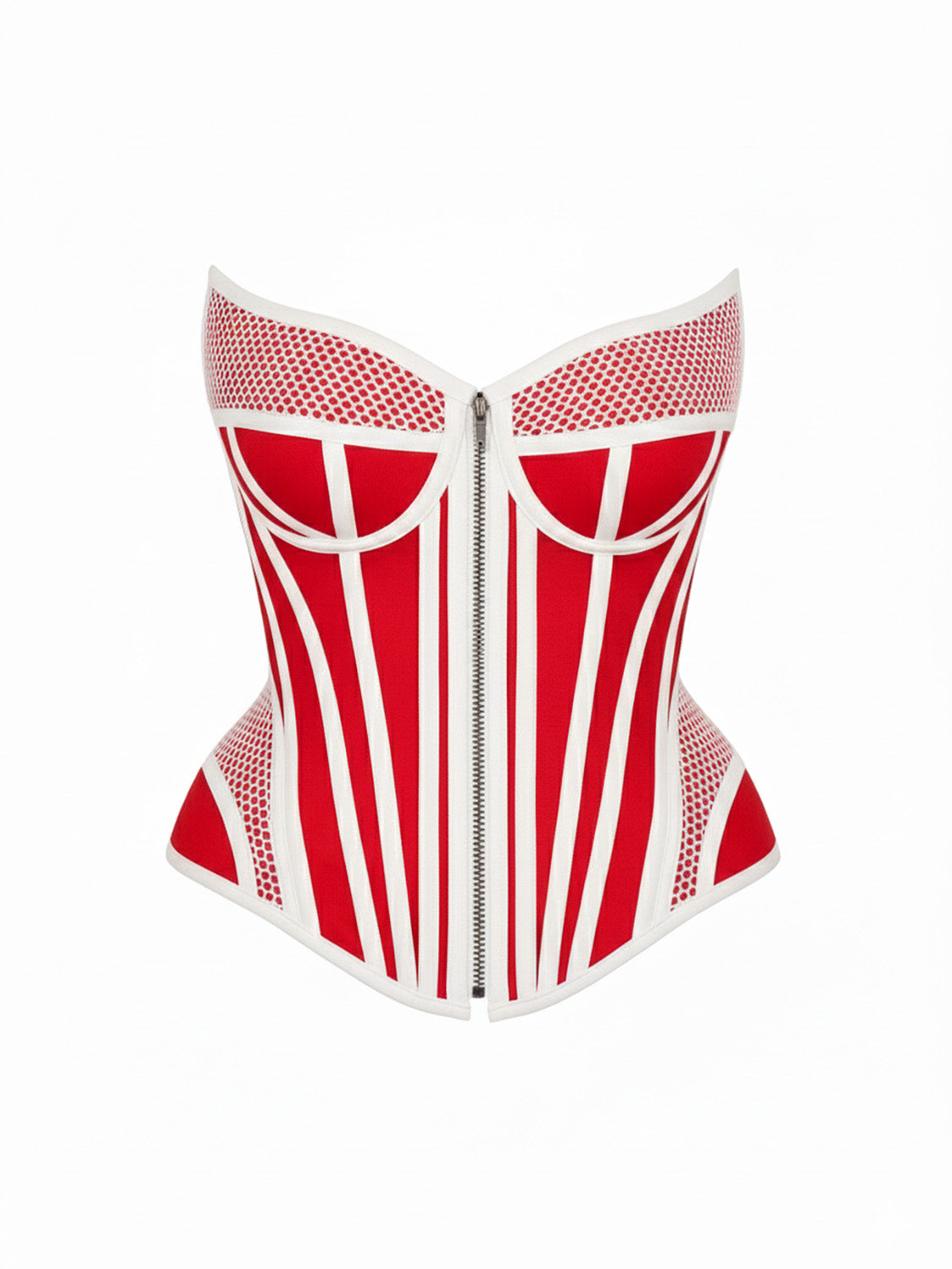 Ferrari Yellow Organic Canvas  Front Zipper Corset Bustier