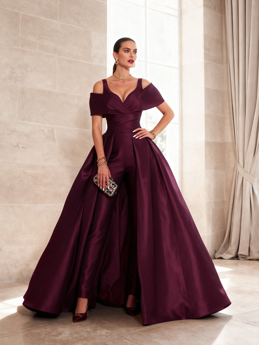 Genevieve Gown 3-piece Set with Overskirt