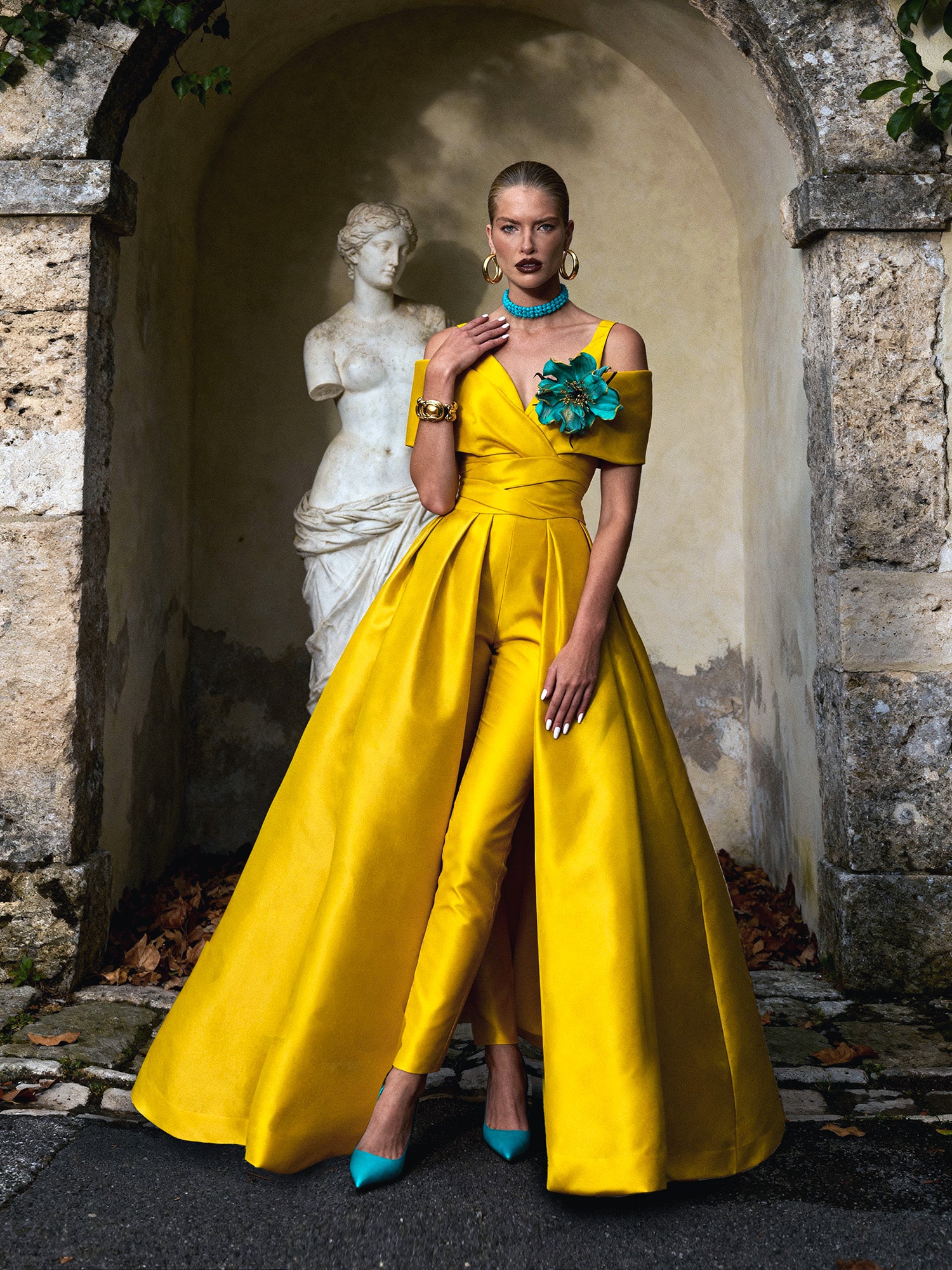 Genevieve Gown 3-piece Set with Overskirt