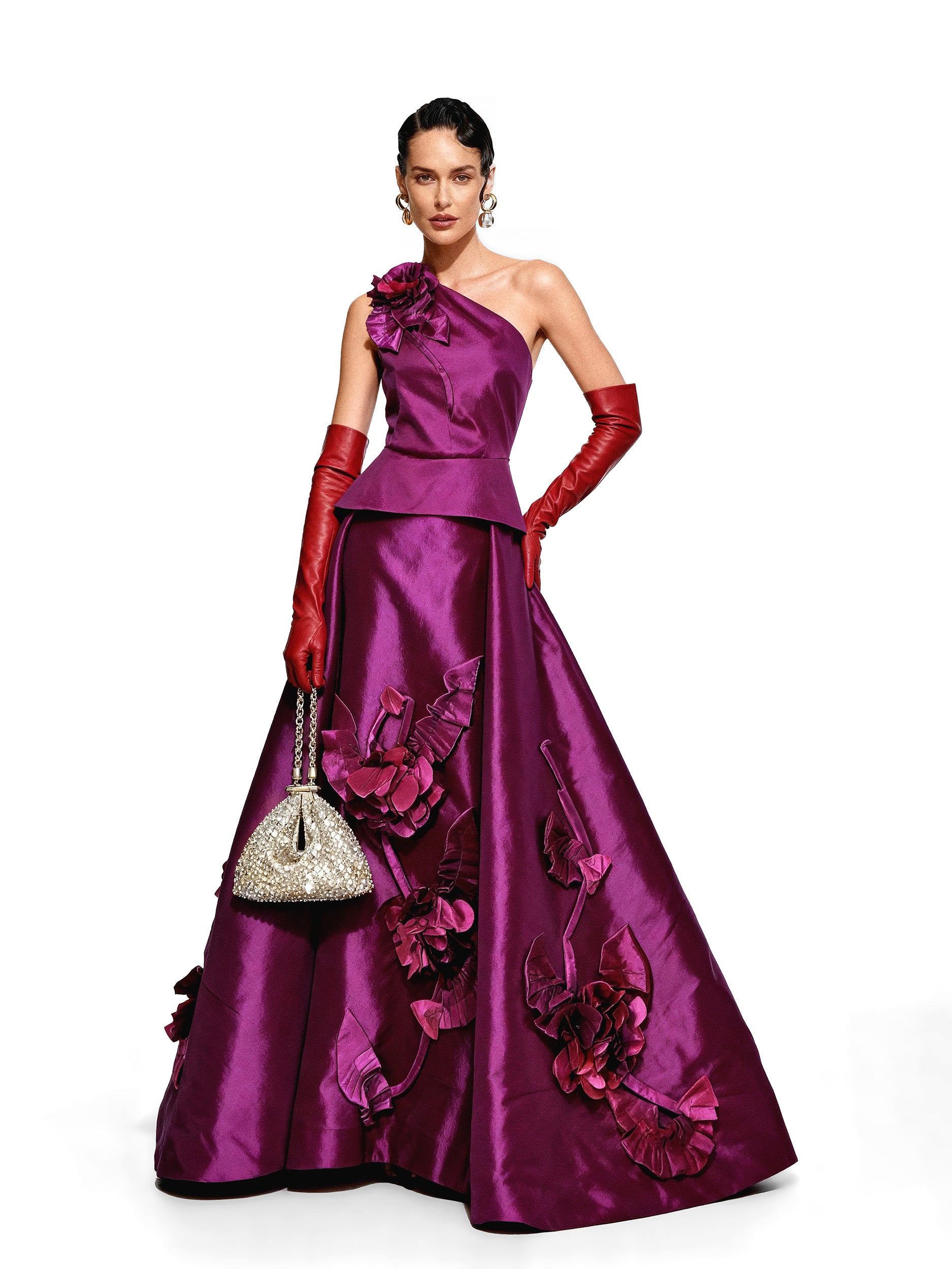 Viviana 3d Flowers Ball Gown Set