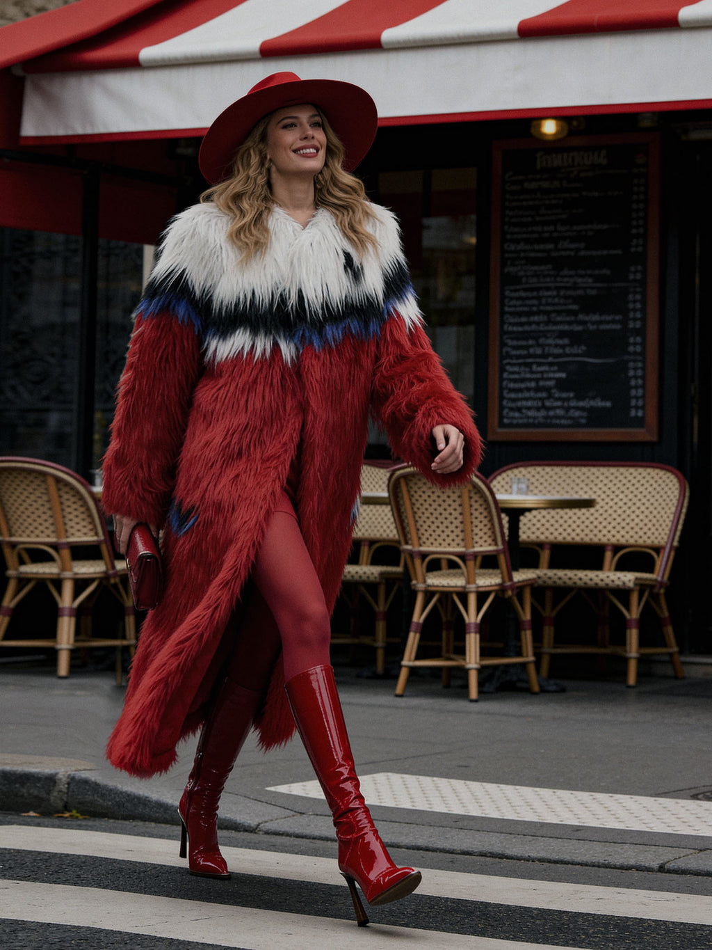 Red Fur Coat One of Kind Exclussive