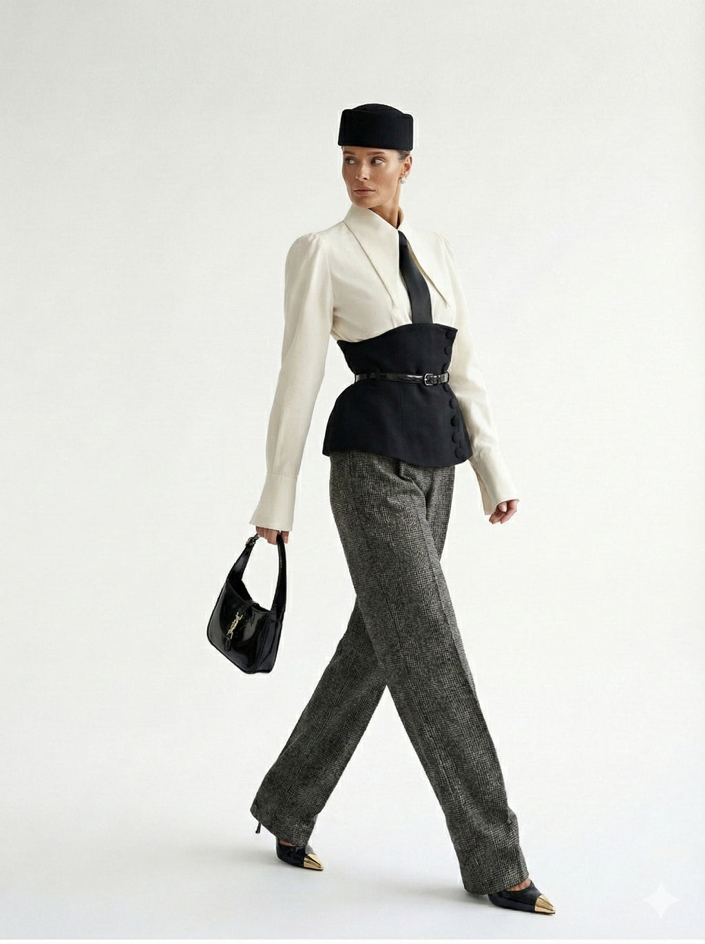 Georgette Denim Corseted Belt Busk