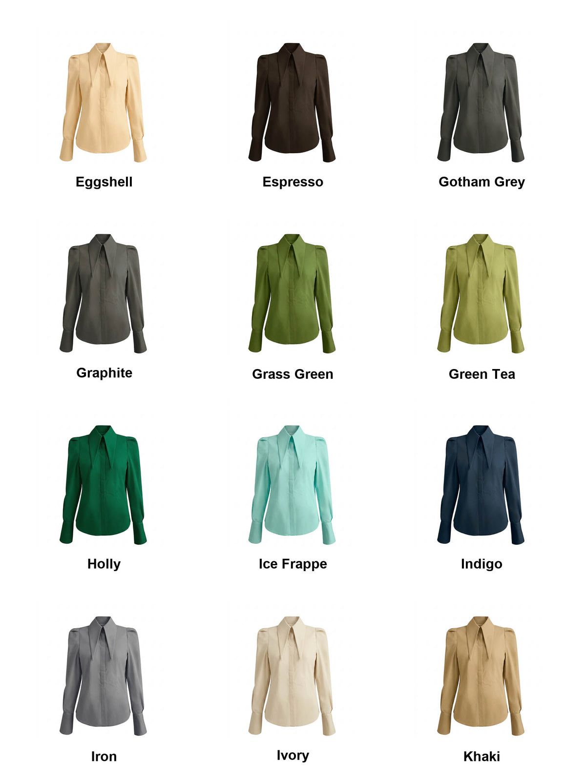 Victoria Large Collar Long Sleeves Fitted Shirt