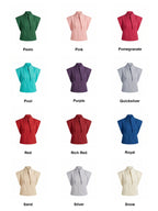Matilda 11" Long Collar Strong Shoulder Sleeveless Shirt