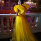 Monique Gown - Yellow / XS / Daring Plunge Neckline - Couture
