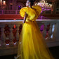 Jasmine Yellow Red Carpet Gown with Detachable Skirt