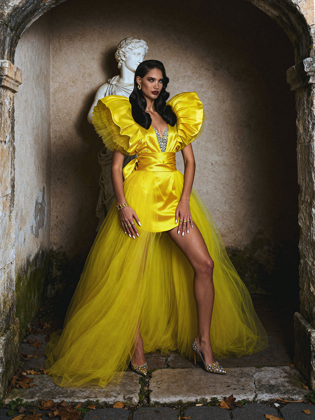 Jasmine Red Carpet Style Gown with Detachable Skirt