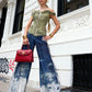 Wide Leg Custom Denim Trousers