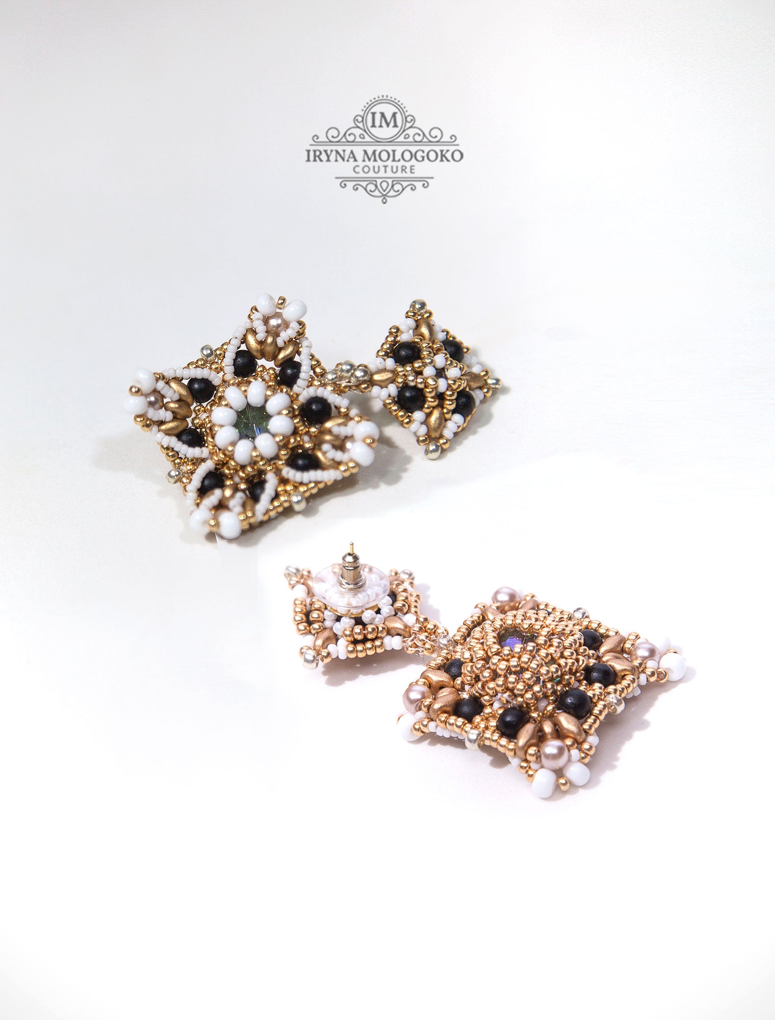 Juno Italian Style Beaded Large Earrings - Mologoko Couture