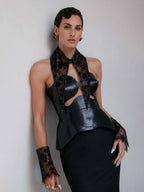 The Baroness 12” Long Semi sheer Lace Collar