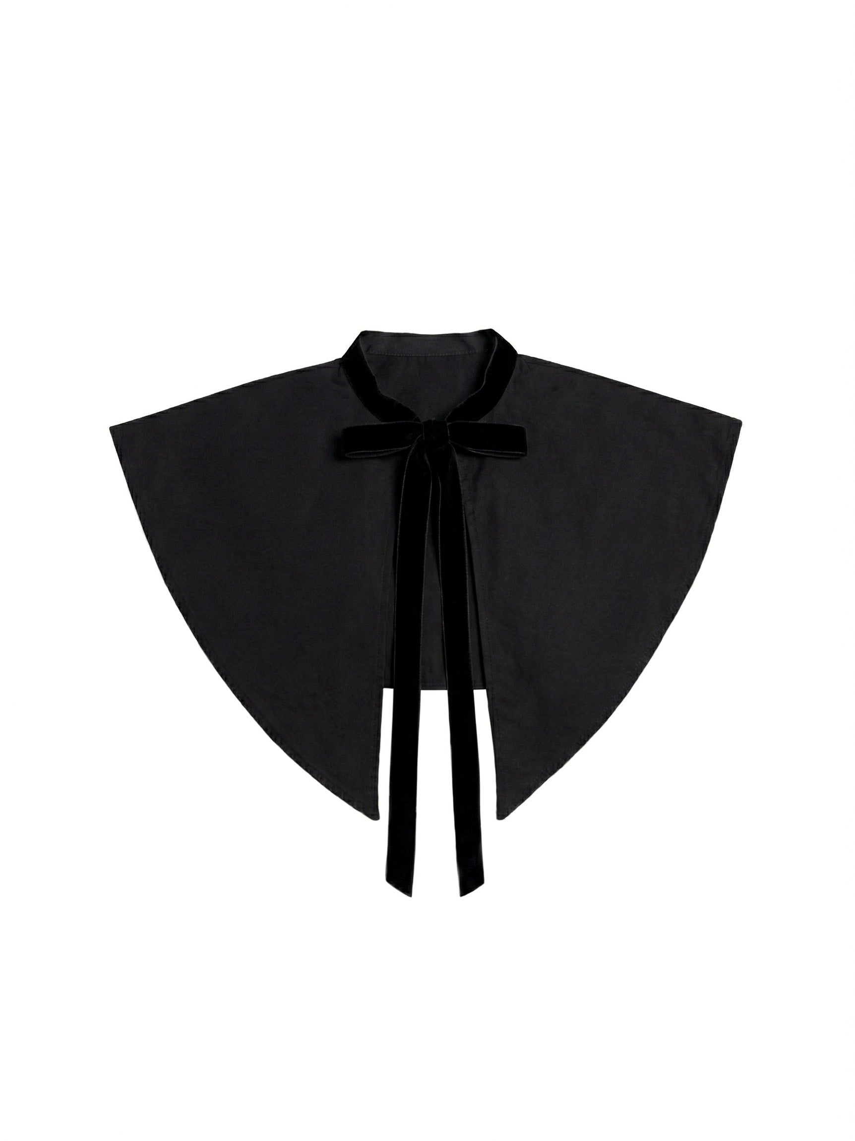 Oversized Detachable Round Collar with Velvet Ties