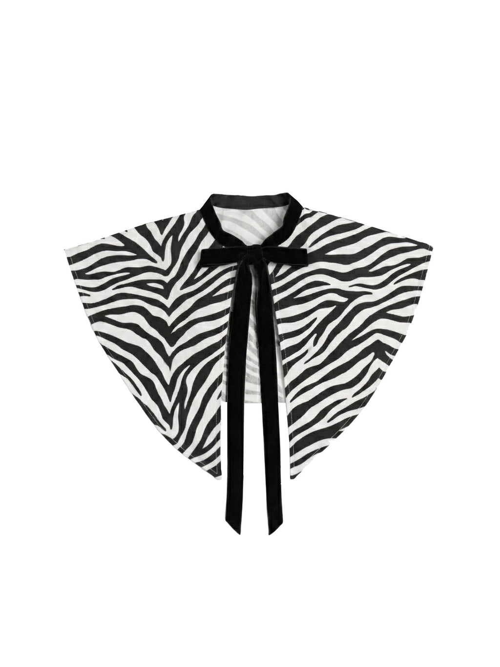 Oversized Detachable Round Collar with Velvet Ties