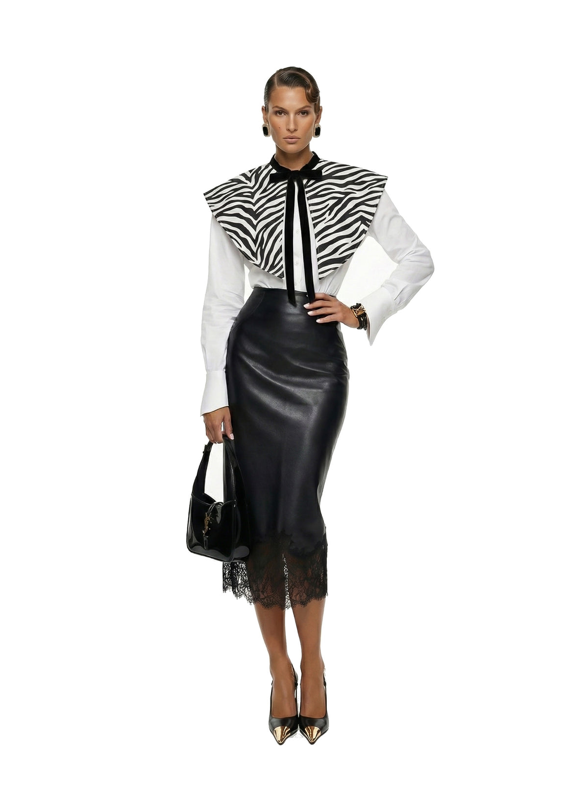 Round Collared Oversized Detachable Round Collar with Velvet Ties – Mologoko Couture