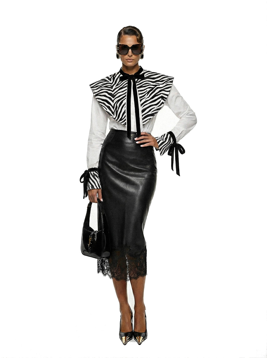 Removable Shirt Cuffs with Velvet Ties