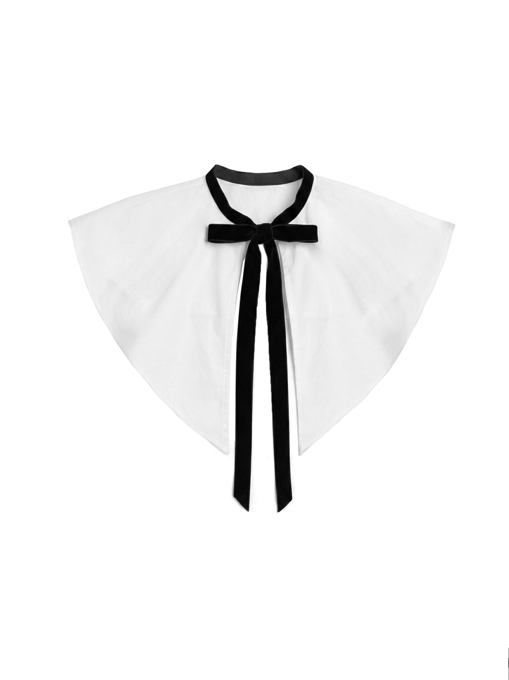 Oversized Detachable Round Collar with Velvet Ties