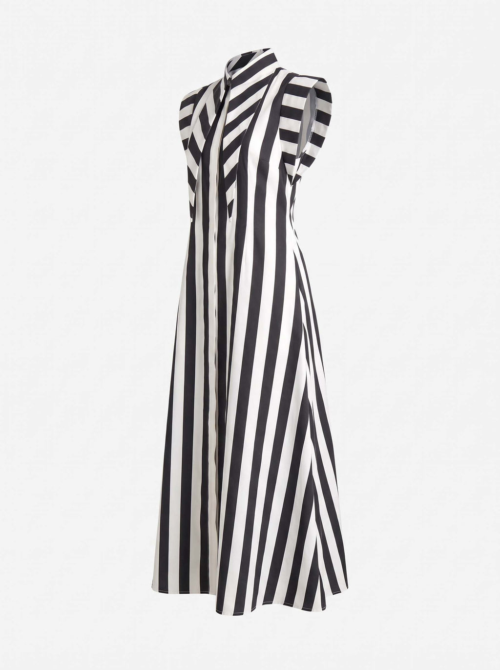 Matilda X 16" Long Collar Striped Sleeveless Dress