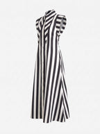 Matilda X 16" Long Collar Striped Sleeveless Dress