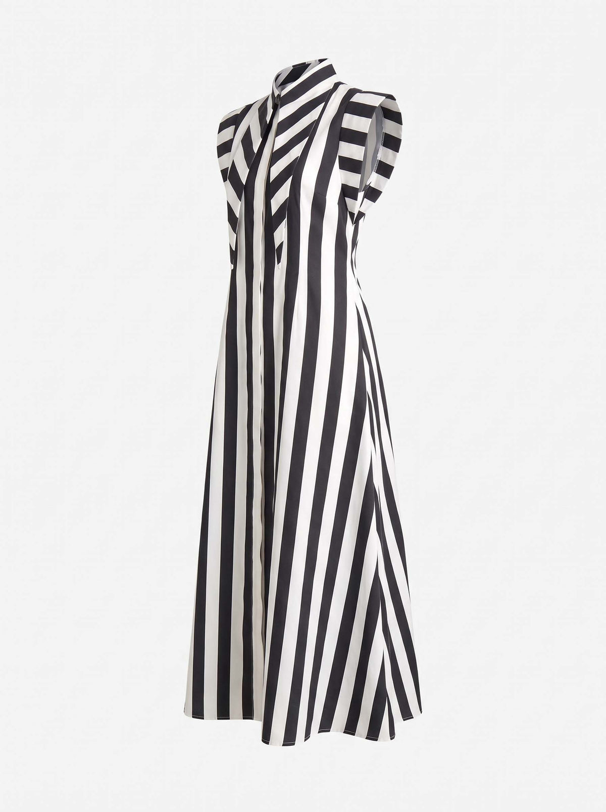 Matilda X 16" Long Collar Striped Sleeveless Dress