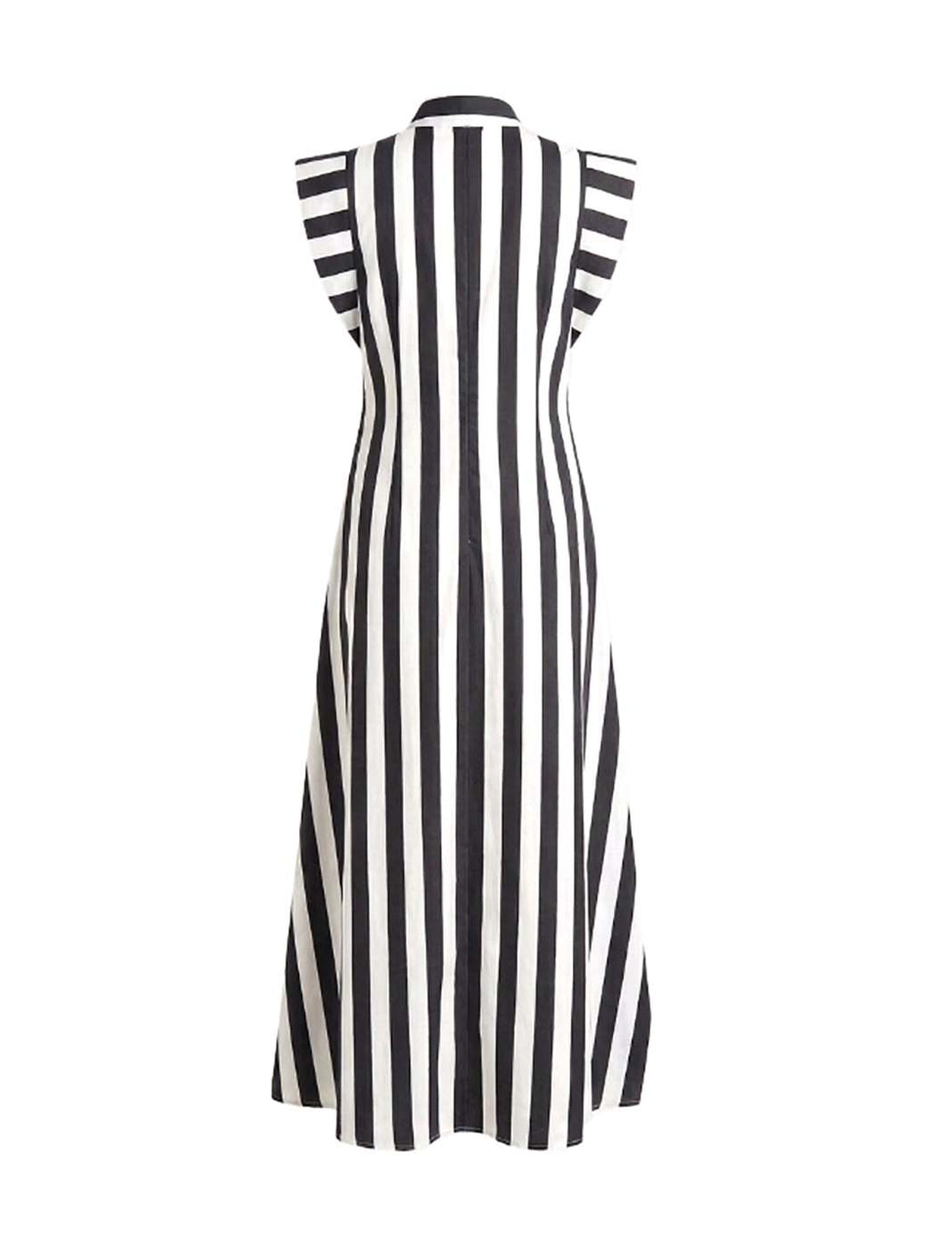 Matilda X 16" Long Collar Striped Sleeveless Dress