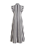 Matilda X 16" Long Collar Striped Sleeveless Dress