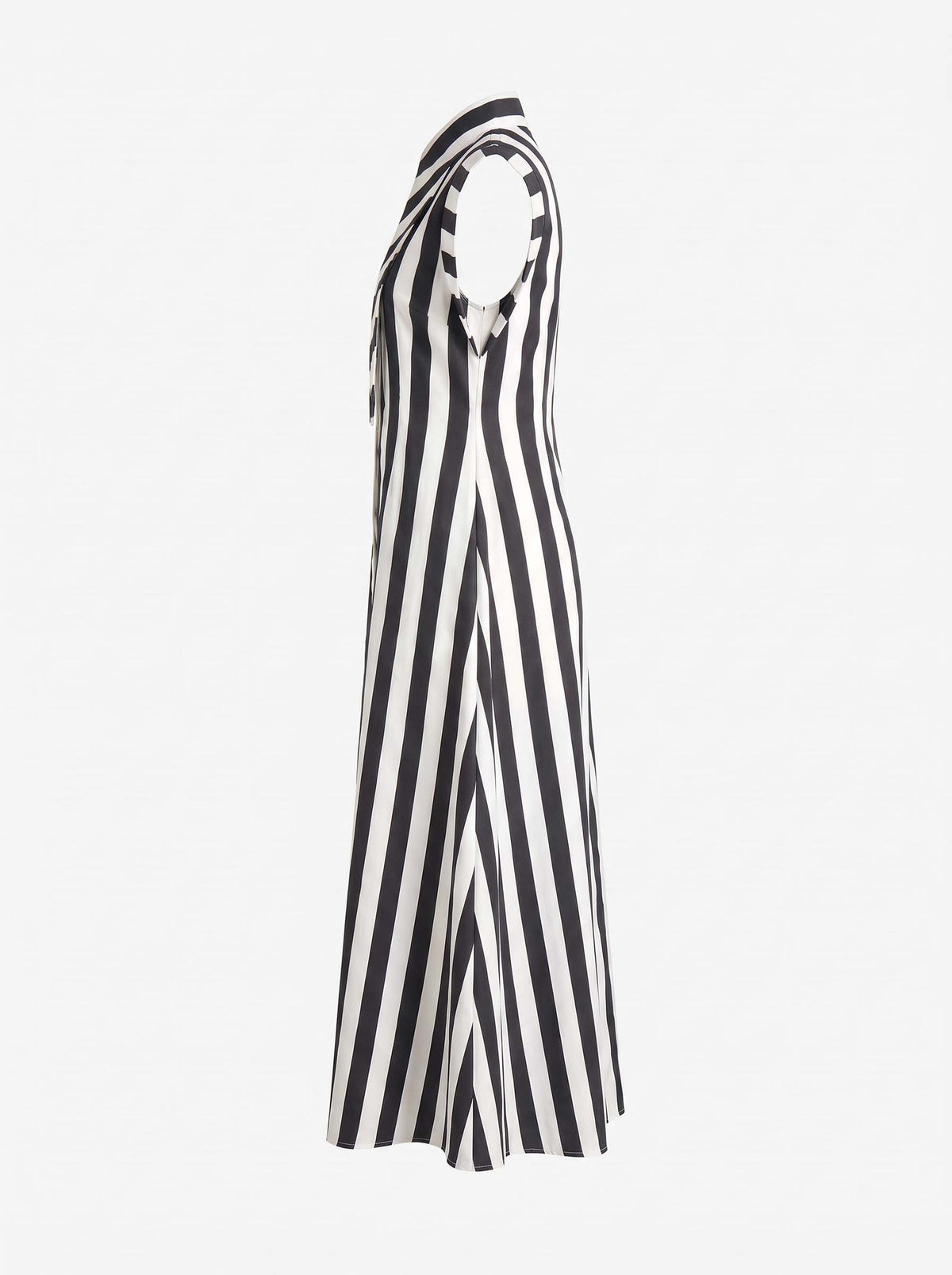 Matilda X 16" Long Collar Striped Sleeveless Dress