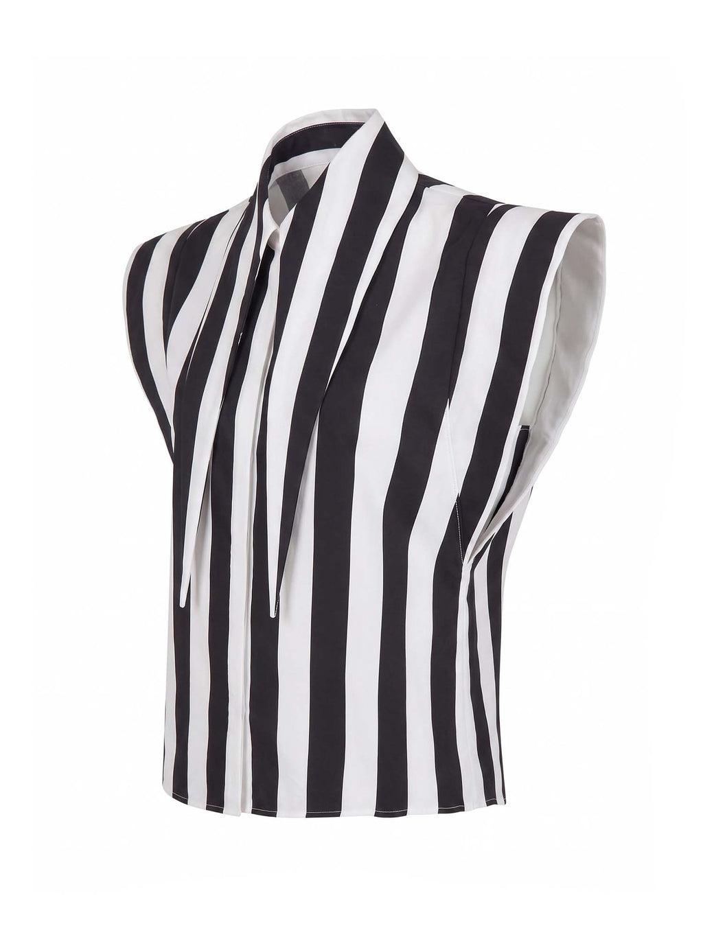 Matilda 16-inch Long Collar Striped Sleeveless Shirt, front view, view 8