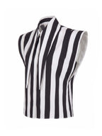 Matilda 16-inch Long Collar Striped Sleeveless Shirt, front view, view 8