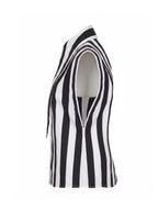 Matilda 16-inch Long Collar Striped Sleeveless Shirt, side view