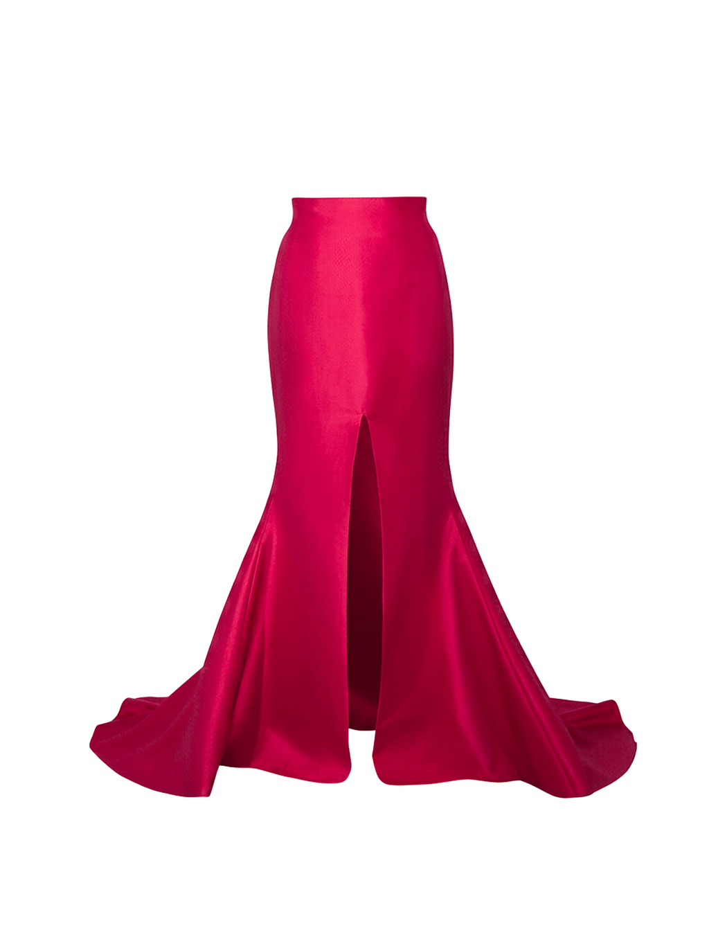 Basic Evening Mermaid Style Front Slit Taffeta Skirt