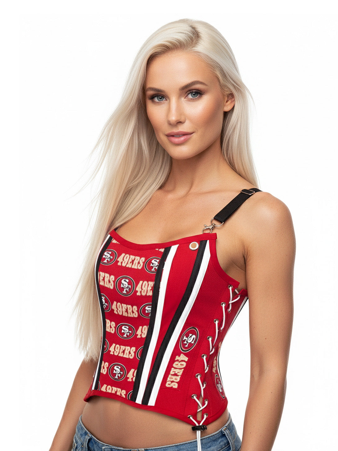 San Francisco 49-ers Football Team Corset Bustier Top