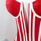 Red Porsche Front Zipper Corset - Mologoko Couture