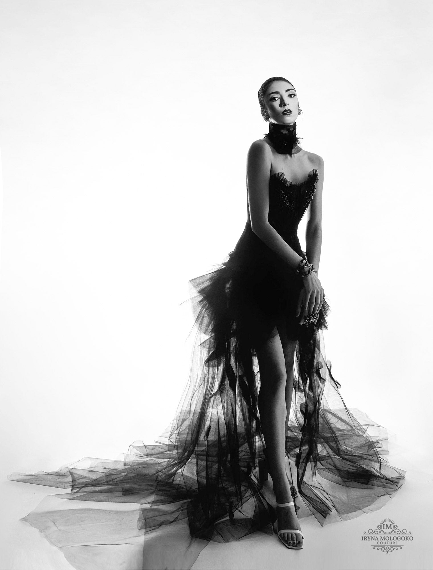 Syrena Tulle Wave High-Low Tulle Skirt - Mologoko Couture