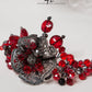 Chunky Ruby Red Silver Hand Beaded Bracelet - Mologoko Couture