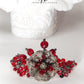 Chunky Ruby Red Silver Hand Beaded Bracelet - Mologoko Couture