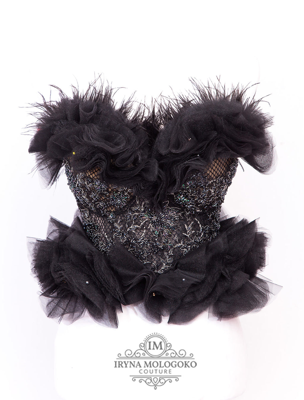 Black Swan Red Carpet Style Goth Corset - Mologoko Couture
