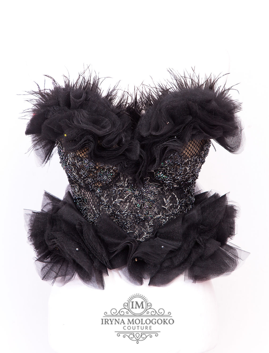 Black Swan Red Carpet Style Goth Corset - Mologoko Couture
