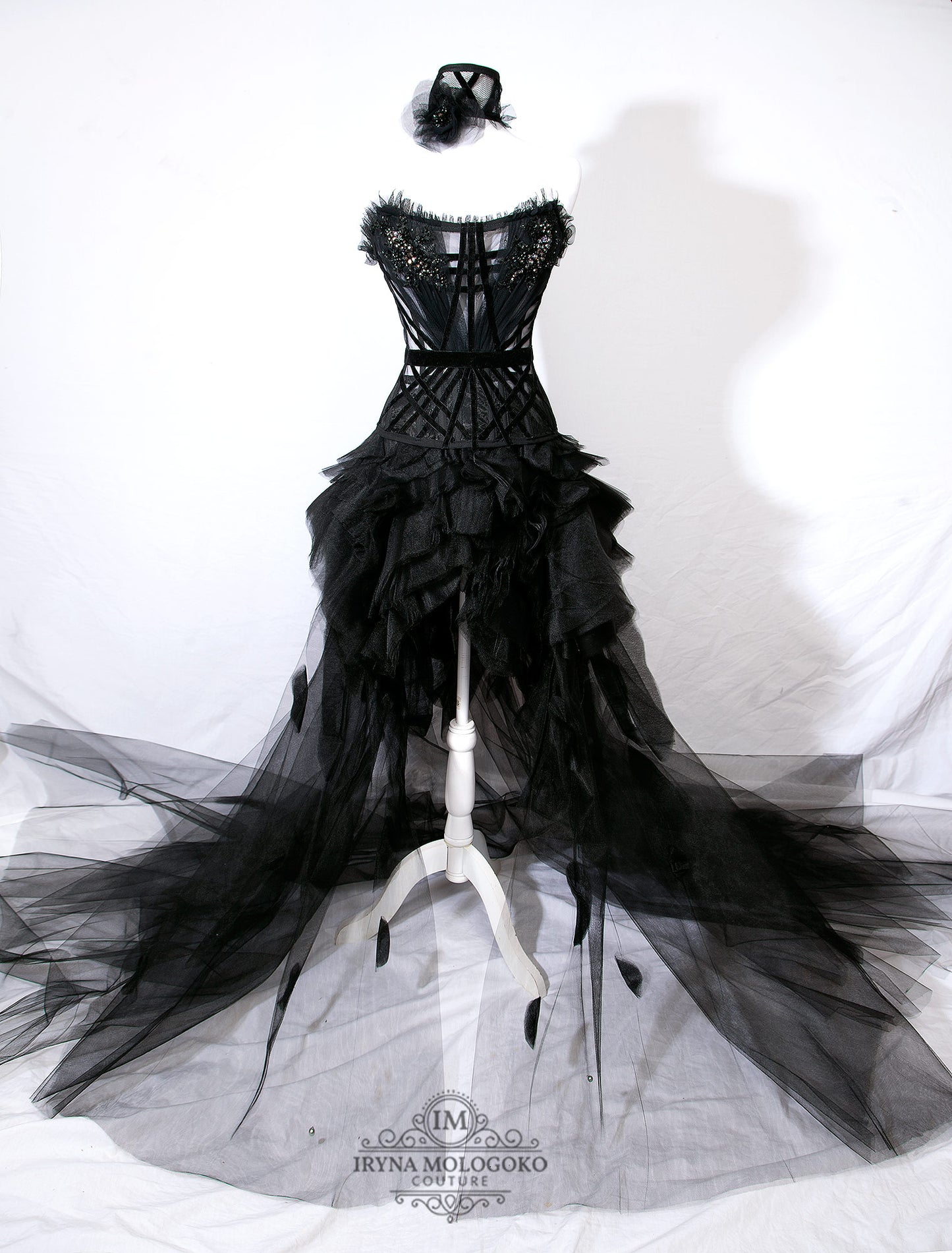 Syrena Tulle Wave High-Low Gothic Tulle Skirt