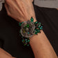 Emerald Green Chunky Dark Silver Hand Beaded Bracelet - Mologoko Couture