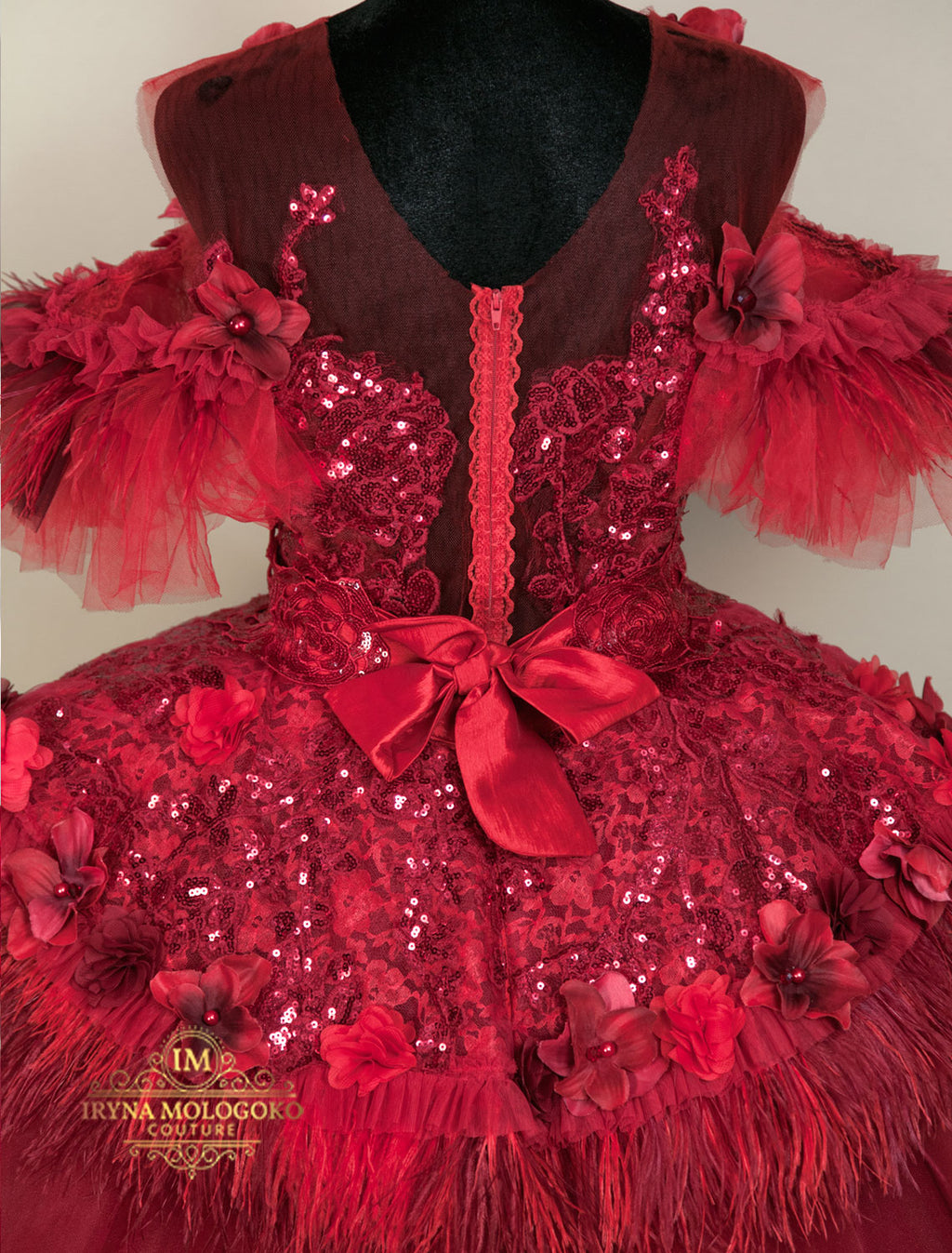 Red Princess Couture One-Of-A-Kind Gown - Mologoko Couture