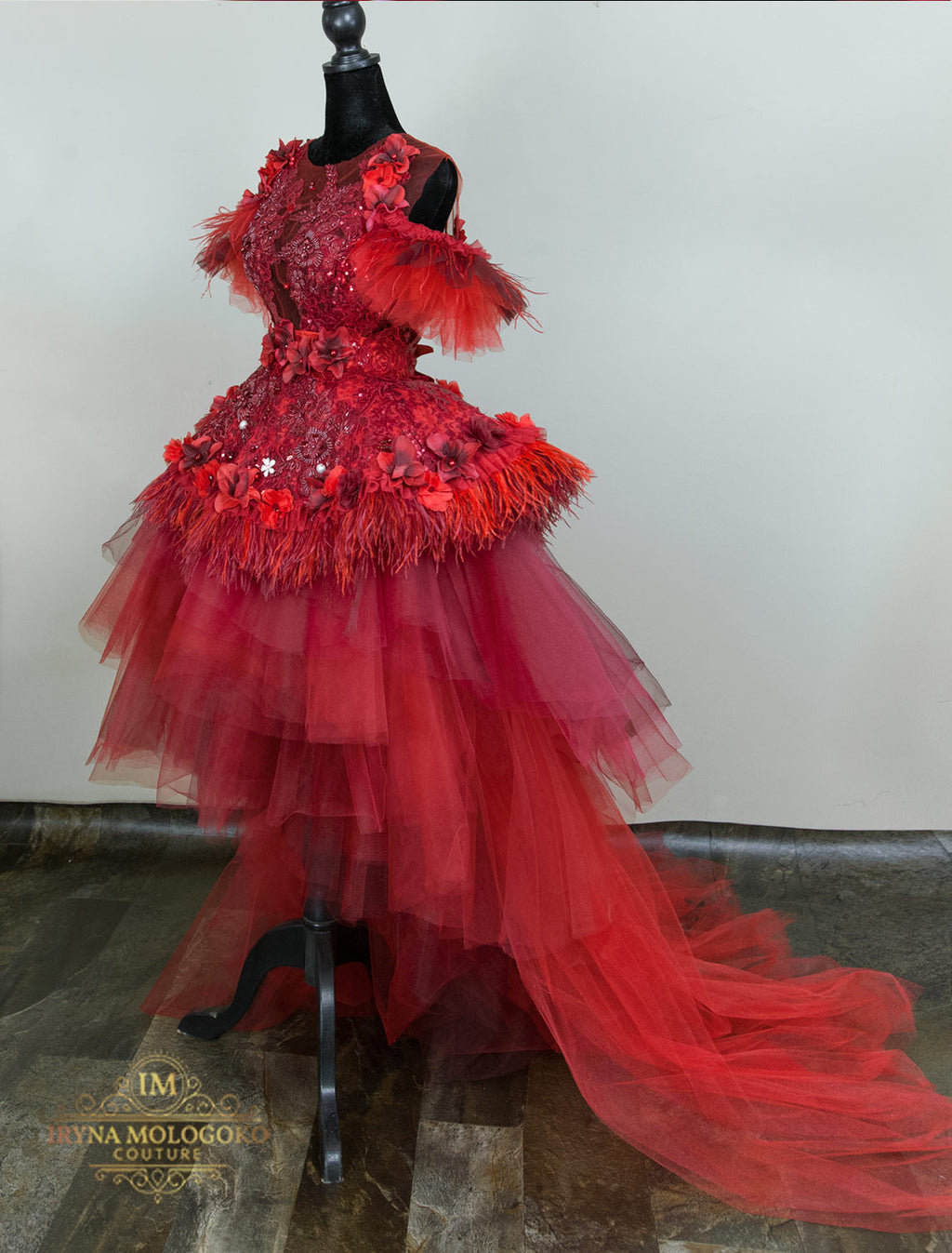 Red Princess Couture One-Of-A-Kind Gown - Mologoko Couture